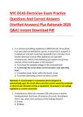 NYC DCAS Electrician Exam Practice &NewLine;Questions And Correct Answers &NewLine;&lpar;Verified Answers&rpar; Plus Rationale 2026 &NewLine;Q&A&vert; Instant Download Pdf  