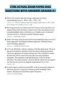 CTBS ACTUAL EXAM PAPER 2026&NewLine;QUESTIONS WITH ANSWERS GRADED A&plus;