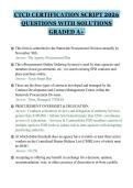 CTCD CERTIFICATION SCRIPT 2026&NewLine;QUESTIONS WITH SOLUTIONS&NewLine;GRADED A&plus;