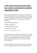 CTPRP CERTIFICATION EVALUATION EXAMS&NewLine;2026 COMPLETE QUESTIONS AND ANSWERS&NewLine;GUARANTEED TO PASS