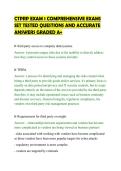 CTPRP EXAM 1 COMPREHENSIVE EXAMS&NewLine;SET TESTED QUESTIONS AND ACCURATE&NewLine;ANSWERS GRADED A&plus;