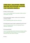 CTPRP EXAM 1 EXAM REVIEW VERIFIED&NewLine;QUESTIONS WITH DETAILED SOLUTIONS&NewLine;STUDY RESOURCE GRADED A&plus;&NewLine;