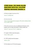 CTPRP EXAM 1 TEST BANK SOLVED&NewLine;QUESTIONS WITH FULL SOLUTION&NewLine;VERIFIED RESPONSES GRADED A&plus;