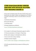 CTPRP EXAM EXAM REVIEW VERIFIED&NewLine;QUESTIONS WITH DETAILED SOLUTIONS&NewLine;STUDY RESOURCE GRADED A&plus;