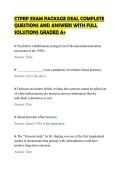 CTPRP EXAM PACKAGE DEAL COMPLETE&NewLine;QUESTIONS AND ANSWERS WITH FULL&NewLine;SOLUTIONS GRADED A&plus;&NewLine;