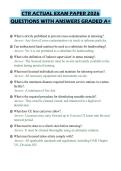 CTR ACTUAL EXAM PAPER 2026&NewLine;QUESTIONS WITH ANSWERS GRADED A&plus;