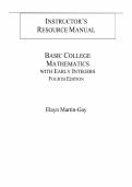 Basic College Mathematics with Early Integers&comma; 4th edition &mdash; by Elayn Martin-Gay &vert; Instructor's Resource Manual &lpar; Ch&period; 1-9&rpar;