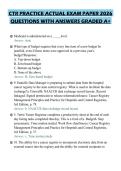 CTR PRACTICE ACTUAL EXAM PAPER 2026&NewLine;QUESTIONS WITH ANSWERS GRADED A&plus;