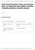 WEST COAST EMT BLOCK 4 EXAM ACTUAL EXAM 2026 &vert; ALL QUESTIONS AND CORRECT ANSWERS &vert; VERIFIED ANSWERS &vert; UPDATED VERSION&NewLine;