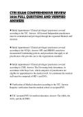 CTRI EXAM COMPREHENSIVE REVIEW&NewLine;2026 FULL QUESTIONS AND VERIFIED&NewLine;ANSWERS