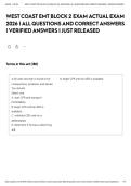 WEST COAST EMT BLOCK 2 EXAM ACTUAL EXAM 2026 &vert; ALL QUESTIONS AND CORRECT ANSWERS &vert; VERIFIED ANSWERS &vert; JUST RELEASED&NewLine;
