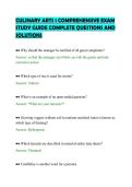 CULINARY ARTS 1 COMPREHENSIVE EXAM&NewLine;STUDY GUIDE COMPLETE QUESTIONS AND&NewLine;SOLUTIONS&NewLine;