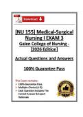 GALEN&vert;NU155&sol;NU 155 Medical‑Surgical Nursing I Exam 3 &vert; Galen College of Nursing &vert; 26&sol;27&lpar;PDF&rpar;