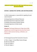 GEORGIA PEST CONTROL EXAM STUDY GUIDE Original SURE Practice Questions with Answers & Rationales