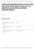 VIRGINIA FIRE PROGRAMS EXAM ACTUAL EXAM 2026 &vert; EVOC STUDY GUIDE &lpar;CLASS 1&comma;2&comma;3&rpar; &vert; ALL QUESTIONS AND CORRECT ANSWERS &vert; UPDATED VERSION&NewLine;