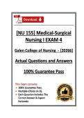 GALEN&vert;NU155&sol;NU 155 Medical‑Surgical Nursing I Exam 3&4 &vert; Galen &vert; 26&sol;27&lpar;PDF&rpar;