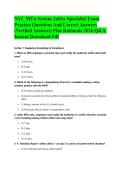 NYC MTA System Safety Specialist Exam Practice Questions And Correct Answers &lpar;Verified Answers&rpar; Plus Rationale 2026 Q&A&vert; Instant Download Pdf&NewLine;