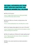 CULTURAL ANTHROPOLOGY EXAM&NewLine;SCRIPT UPDATED QUESTIONS AND&NewLine;ACCURATE ANSWERS FULL SOLUTION