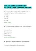 CWB TEST PAPER QUESTIONS AND&NewLine;SOLUTIONS COMPLETE REVIEW MATERIAL