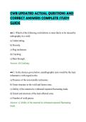 CWB UPDATED ACTUAL QUESTIONS AND&NewLine;CORRECT ANSWERS COMPLETE STUDY&NewLine;GUIDE