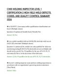 CWB WELDING INSPECTOR LEVEL 1&NewLine;CERTIFICATION 2 HIGH-YIELD WELD DEFECTS&comma;&NewLine;CODES&comma; AND QUALITY CONTROL SUMMARY&NewLine;2026