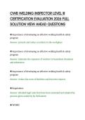CWB WELDING INSPECTOR LEVEL III FINAL&NewLine;PAPER 2026 COMPLETE QUESTIONS AND&NewLine;ANSWERS VERIFIED A&plus;