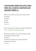 CWB WELDING INSPECTOR LEVEL III&NewLine;PRACTICE TEST 2026 TESTED QUESTIONS&NewLine;AND CORRECT ANSWER