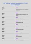Wills and Estates Terminology Questions with 100&percnt; Verified&NewLine;Answers Latest Update