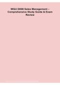 WGU D099 Sales Management Comprehensive Study Guide Exam Review 2026&sol; 2027