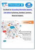 Test Bank for Accounting Information Systems 15th Edition by Marshall B Romney&comma; Paul J&period; Steinbart&comma; Scott L&period; Summers&comma; David A&period; Wood&NewLine;