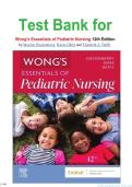 Test Bank for Wong's Essentials of Pediatric Nursing 12th Edition by Marilyn Hockenberry isbn-9780443123528