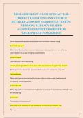 HESI A2 BIOLOGY EXAM WITH ACTUAL &NewLine;CORRECT QUESTIONS AND VERIFIED &NewLine;DETAILED ANSWERS&vert; CURRENTLY TESTING &NewLine;VERSION &vert; ALREADY GRADED &NewLine;A&plus;&vert;NEWEST&vert;EXPERT VERIFIED FOR &NewLine;GUARANTEED PASS 2026&sol;2027