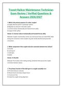 Transit Railcar Maintenance Technician Exam Review &vert; Verified Questions & Answers 2026&sol;2027