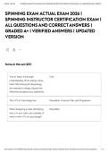 SPINNING EXAM ACTUAL EXAM 2026 &vert; SPINNING INSTRUCTOR CERTIFICATION EXAM &vert; ALL QUESTIONS AND CORRECT ANSWERS &vert; GRADED A&plus; &vert; VERIFIED ANSWERS &vert; UPDATED VERSION&NewLine;