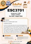 ESC3701 Assignment 4 &lpar;COMPLETE ANSWERS&rpar;  2026  - DUE August 2026