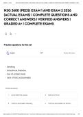 NSG 3600 &lpar;PEDS&rpar; EXAM 1 AND EXAM 2 2026 &lpar;ACTUAL EXAMS&rpar; &vert; COMPLETE QUESTIONS AND CORRECT ANSWERS &vert; VERIFIED ANSWERS &vert; GRADED A&plus; &vert; COMPLETE EXAMS&NewLine;