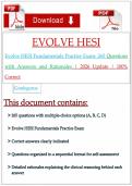 Evolve HESI Fundamentals Practice Exam&colon; 265 Questions with Answers and Rationales &vert; 2026 Update &vert; 100&percnt; Correct&NewLine;