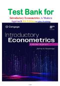 Test Bank for Introductory Econometrics&colon; A Modern Approach 8th Edition by Jeffrey Wooldridge isbn-978-0357900161