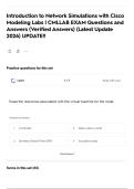 Introduction to Network Simulations with Cisco Modeling Labs &vert; CMLLAB   EXAM Questions and Answers &lpar;Verified Answers&rpar; &lpar;Latest Update 2026&rpar; UPDATE&excl;&excl;  