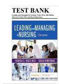 TEST BANK FOR Leading And Managing In Nursing 8th Edition by Patricia S&period; Yoder-Wise&comma; Susan Sportsman ISBN&colon;978-0323792066 COMPLETE GUIDE ALL CHAPTERS COVERED A&plus; GRADE ASSURED&excl;&excl;&excl;&excl;&excl;NEW LATEST UPDATE&excl;&excl;&excl;&excl;&excl;