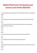 NAHQ CPHQ Practice Test &ndash; Questions and Verified Answers 2026&sol;2027 Exam Preparation