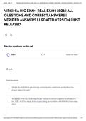VIRGINIA HIC EXAM REAL EXAM 2026 &vert; ALL QUESTIONS AND CORRECT ANSWERS &vert; VERIFIED ANSWERS &vert; UPDATED VERSION &vert; JUST RELEASED&NewLine;