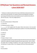 CPHQ Exam Test &ndash; Questions and Revised Answers for 2026&sol;2027 Exam Preparation