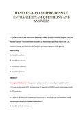 HESI LPN-ADN COMPREHENSIVE&NewLine;ENTRANCE EXAM QUESTIONS AND&NewLine;ANSWERS
