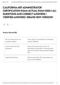 CALIFORNIA ARF ADMINISTRATOR CERTIFICATION EXAM ACTUAL EXAM 2026 &vert; ALL QUESTIONS AND CORRECT ANSWERS &vert; VERIFIED ANSWERS &vert; BRAND NEW VERSION&excl;&NewLine;