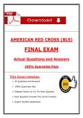 BLS Final Exam &ndash; American Red Cross &lpar;2026&sol;2027&rpar; Actual Questions & Answers to Pass the Exam &lpar;100&percnt; Verified&rpar;