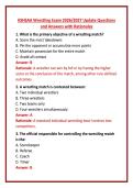 KSHSAA Wrestling Exam 2026&sol;2027 Update Questions and Answers with Rationales