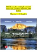 Auditing & Assurance Services&colon; A Systematic Approach 12th Edition &ndash; Complete Test Bank &vert; Chapters 1&ndash;21