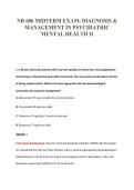 NR 606 MIDTERM EXAM&colon; DIAGNOSIS &&NewLine;MANAGEMENT IN PSYCHIATRIC&NewLine;MENTAL HEALTH II