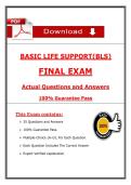 BLS Final Exam &ndash; Basic Life Support &lpar;2026&sol;2027&rpar; Actual Questions & Answers to Pass &lpar;100&percnt; Verified&rpar;